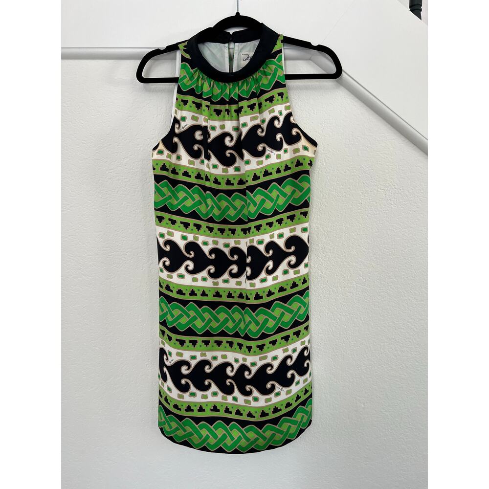 Milly New York Geometric Chain Pattern Shift Mini Dress Size 4 Chic Event